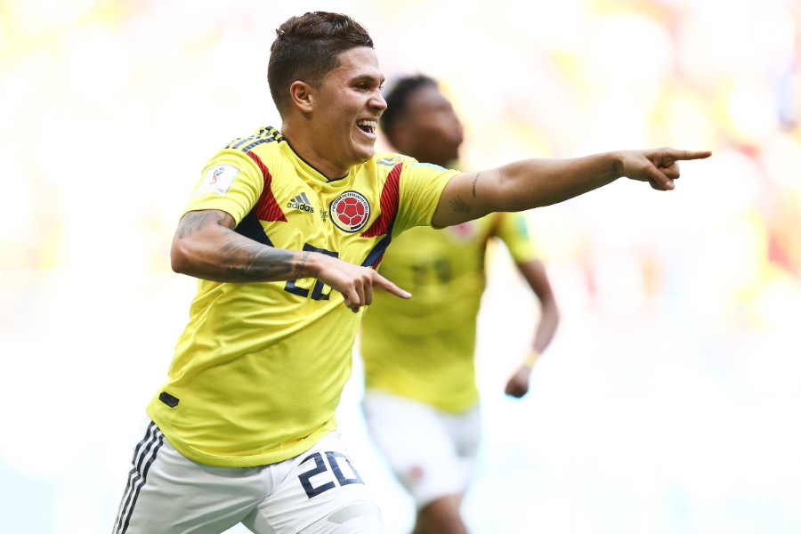 2018年W杯出場時のコロンビア代表MFキンテーロ【写真：Getty Images】