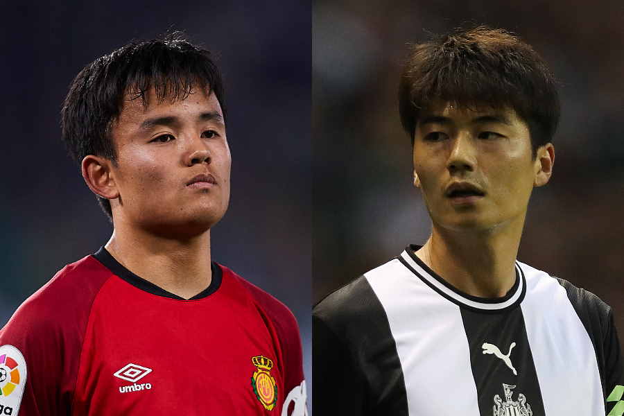 マジョルカの久保建英(左)とキ・ソンヨン【写真:Getty Images】