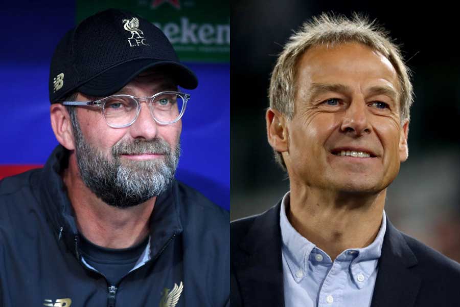 (左から)リバプールのクロップ監督、クリンスマン氏【写真:Getty Images】