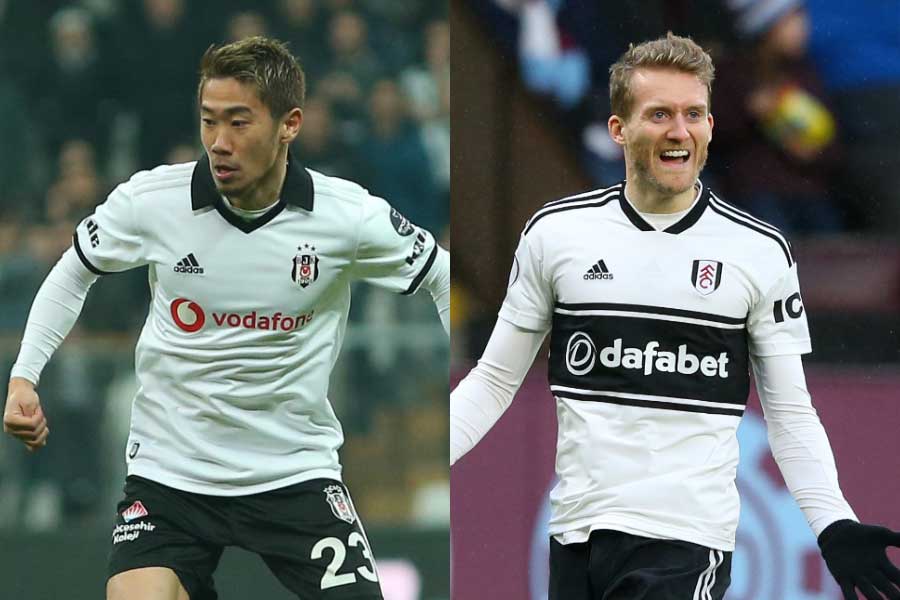 (左から)MF香川真司、MFシュールレ【写真:(C)BesiktasJK&Getty Images】