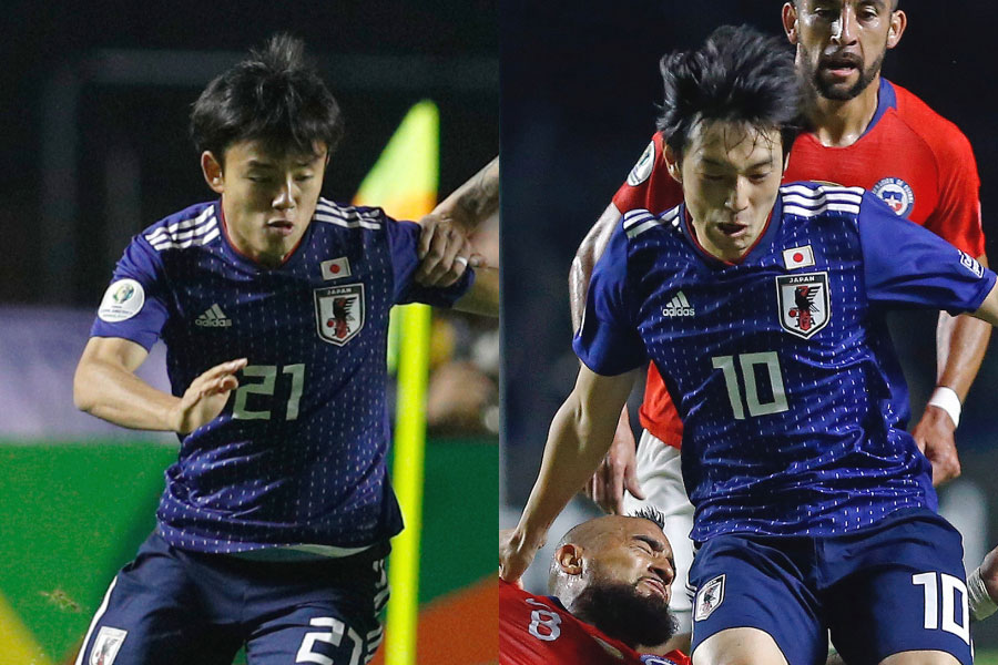 （左から）日本代表MF久保、MF中島【写真：AP＆Copa America】