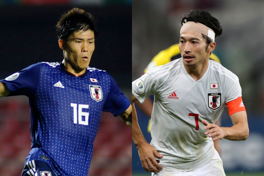 （左から）日本代表DF冨安、MF柴崎【写真：Copa America＆AP】