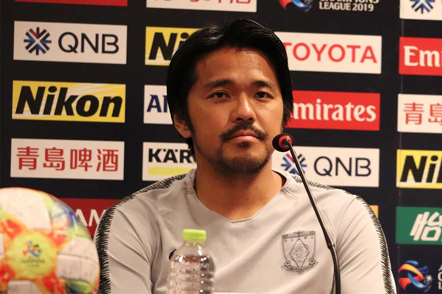 前日会見に出席した浦和の興梠【写真：轡田哲朗】