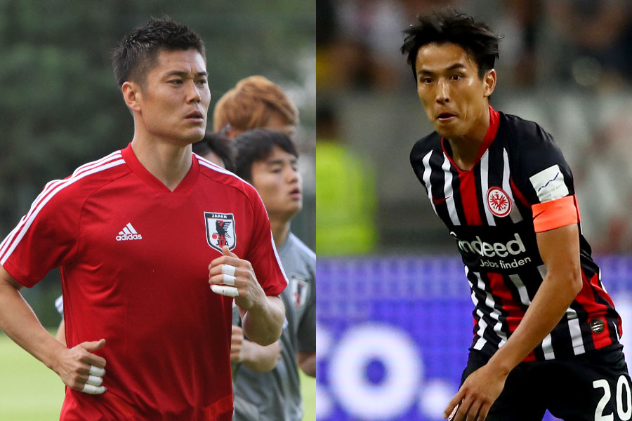 （左から）GK川島永嗣、MF長谷部誠【写真：Football ZONE web＆Getty Images】