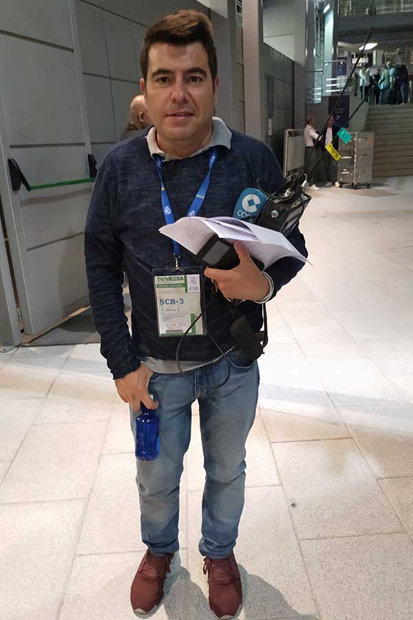 スペインのラジオ局「カデナ・コペ」のミゲル・アンヘル・ディアス記者【写真：高橋智行】