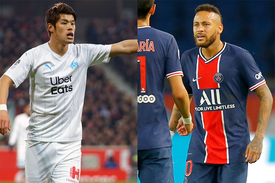 マルセイユDF酒井宏樹とパリ・サンジェルマンFWネイマール【写真:Getty Images & AP】