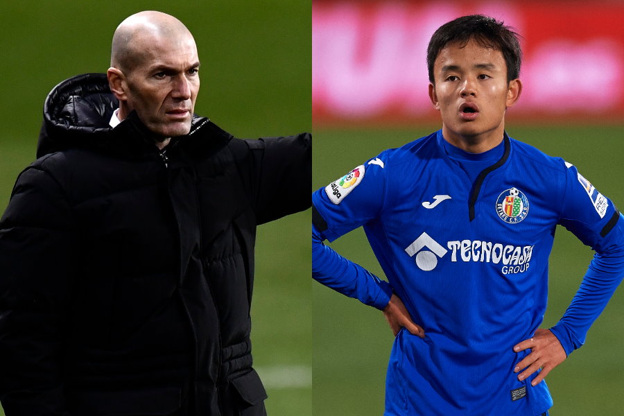 レアルのジダン監督とヘタフェ移籍のMF久保との共通点とは?【写真:Getty Images & AP】