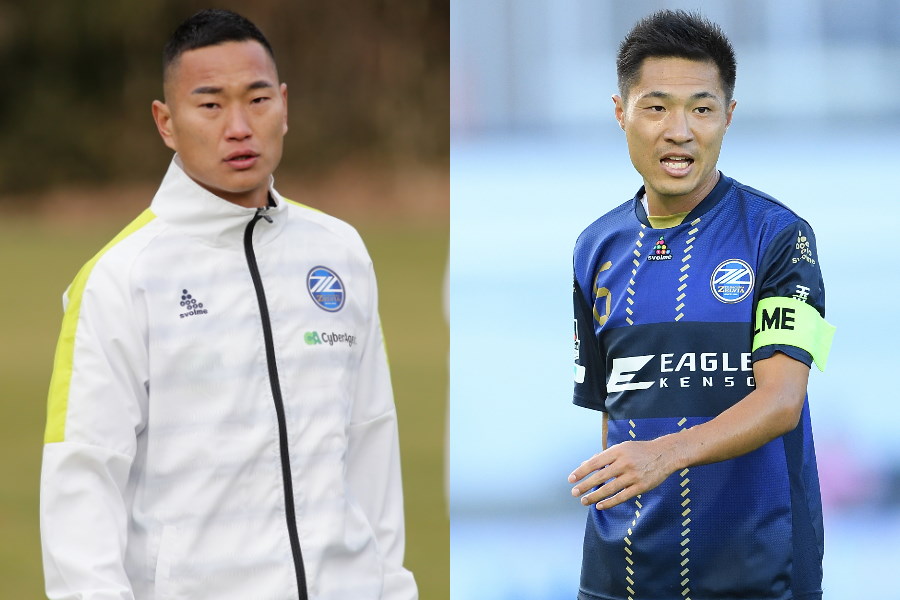 町田に加入したFW鄭大世と引退したMF李漢宰【写真:©FCMZ】