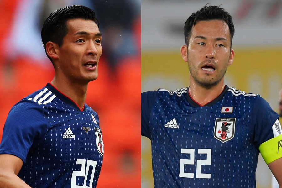 日本代表DF槙野智章（左）とDF吉田麻也【写真：Getty Images】