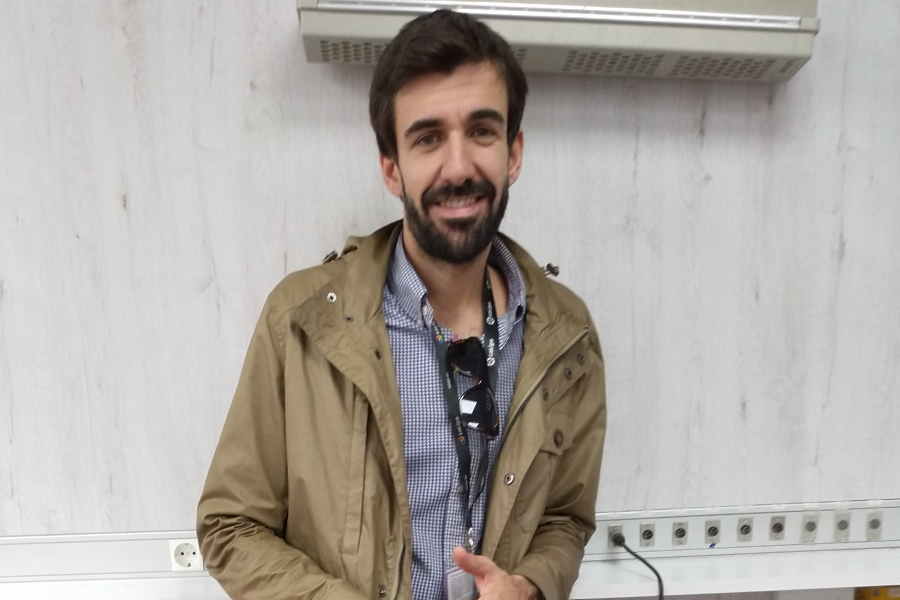 サラゴサの地元ラジオ局「アラゴン・ラジオ」のフェルナンド・ラモス記者【写真：Football ZONE web】