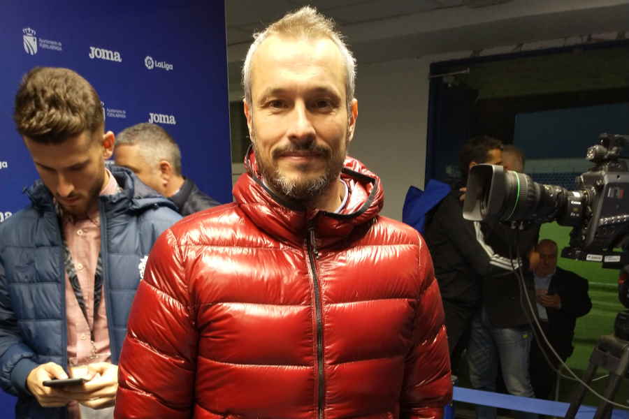 サラゴサの地元テレビ局「アラゴンTV」のホルヘ・エルナンデス記者【写真：Football ZONE web】