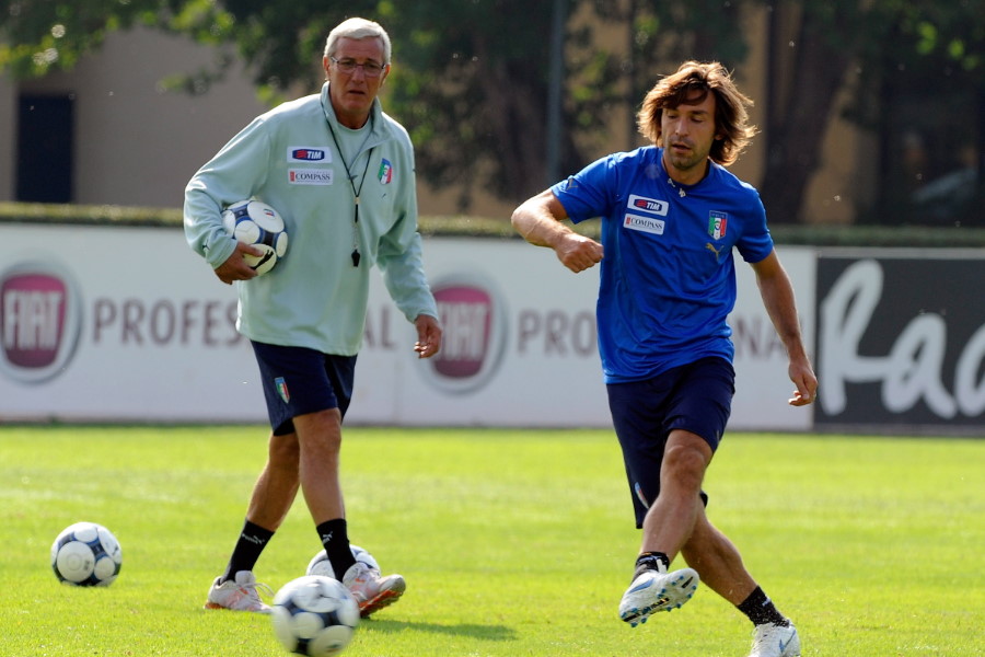 かつてイタリア代表で共闘したリッピ氏（左）とピルロ氏【写真：Getty Images】