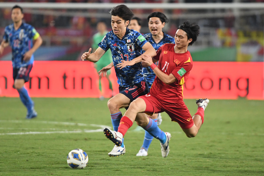 スタメン出場で勝利に貢献したMF田中碧【写真：ⓒJFA】