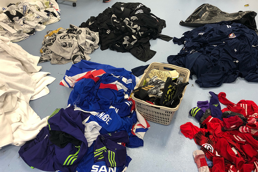 試合後のロッカールームの様子【写真提供:横浜F・マリノス】