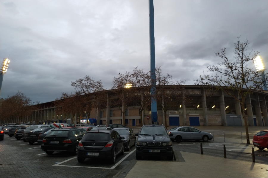 戦地となったサラゴサのホームスタジアム【写真：Football ZONE web】