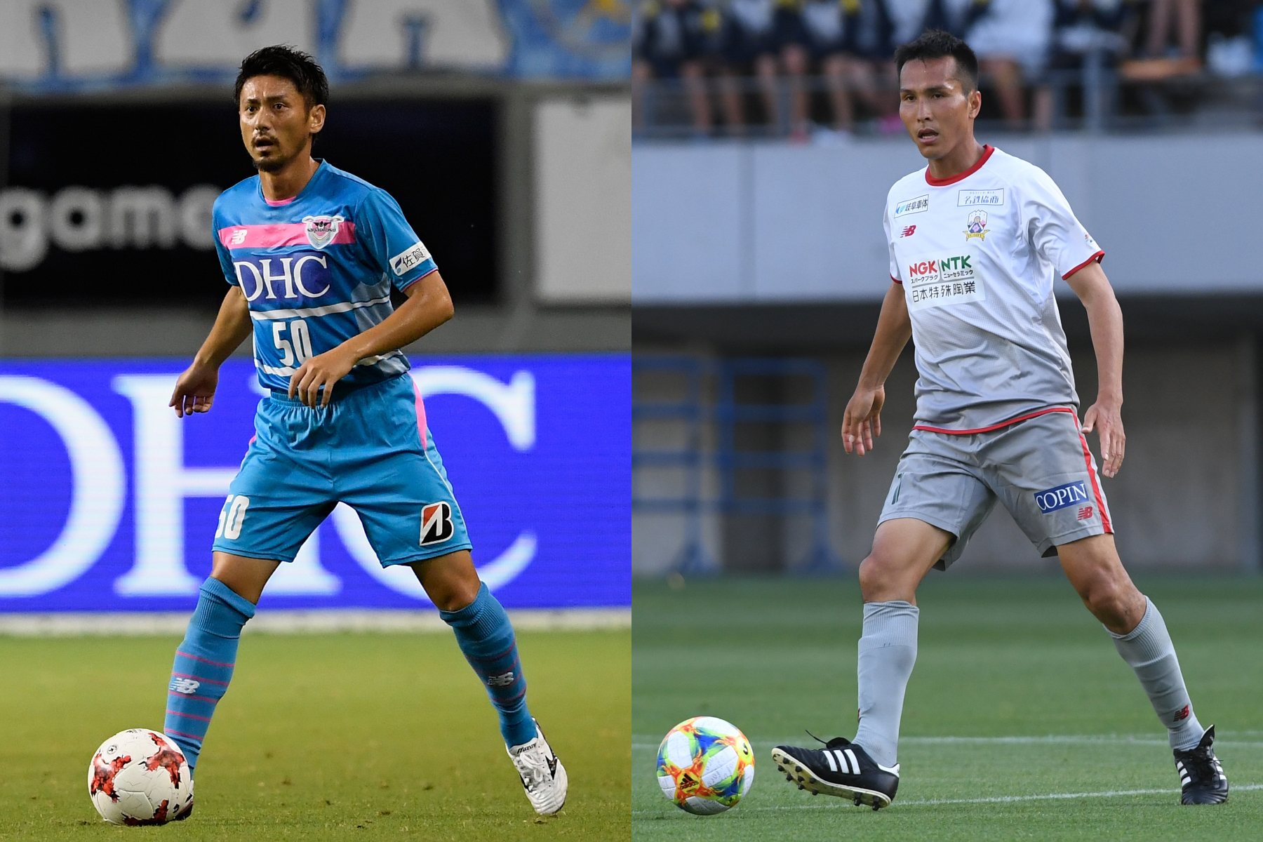 35歳の元日本代表MF水野晃樹（写真は鳥栖時代）と元日本代表FW前田遼一【写真：Getty Images】