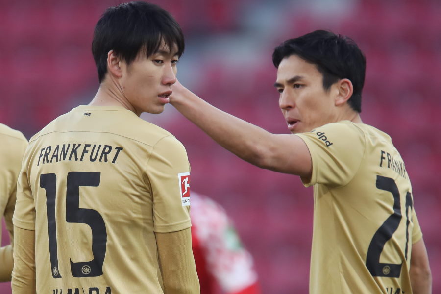 フランクフルトのMF鎌田大地（左）と長谷部誠を地元紙が採点【写真：Getty Images】