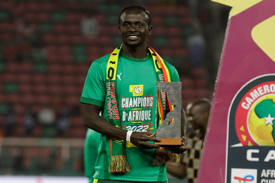 アフリカネーションズカップ優勝を達成したFWサディオ・マネ【写真：AP】
