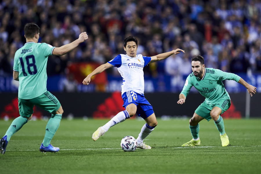 国王杯でレアルと対戦したサラゴサMF香川真司【写真：Getty Images】