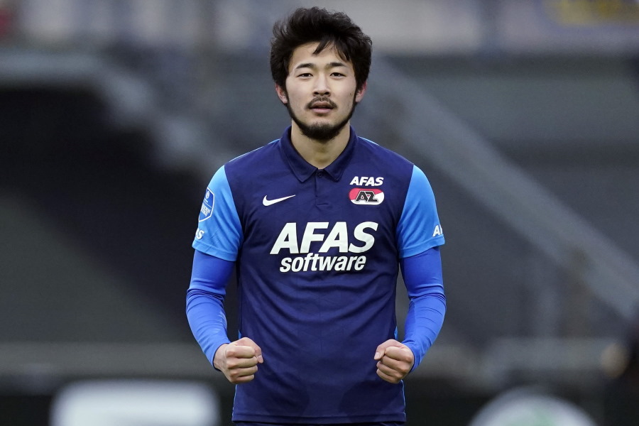 決勝ゴールを挙げたオランダ1部AZの日本代表DF菅原由勢【写真：Getty Images】