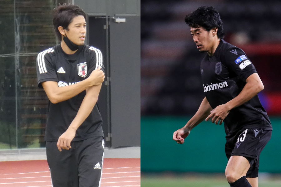 内田篤人氏（左）が香川真司の巧みなターンを称賛【写真：Football ZONE web ＆ GettyImages】