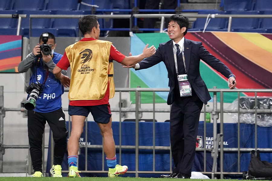 7大会連続でのW杯出場を決めた森保一監督【写真：Getty Images】