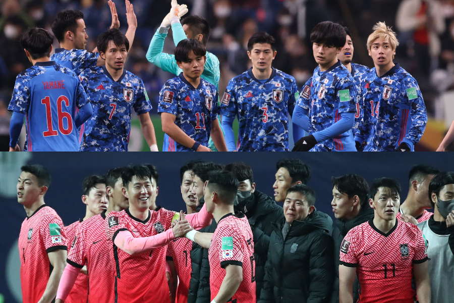 日本と韓国のグループを比較【写真：Getty Images ＆ 高橋 学】