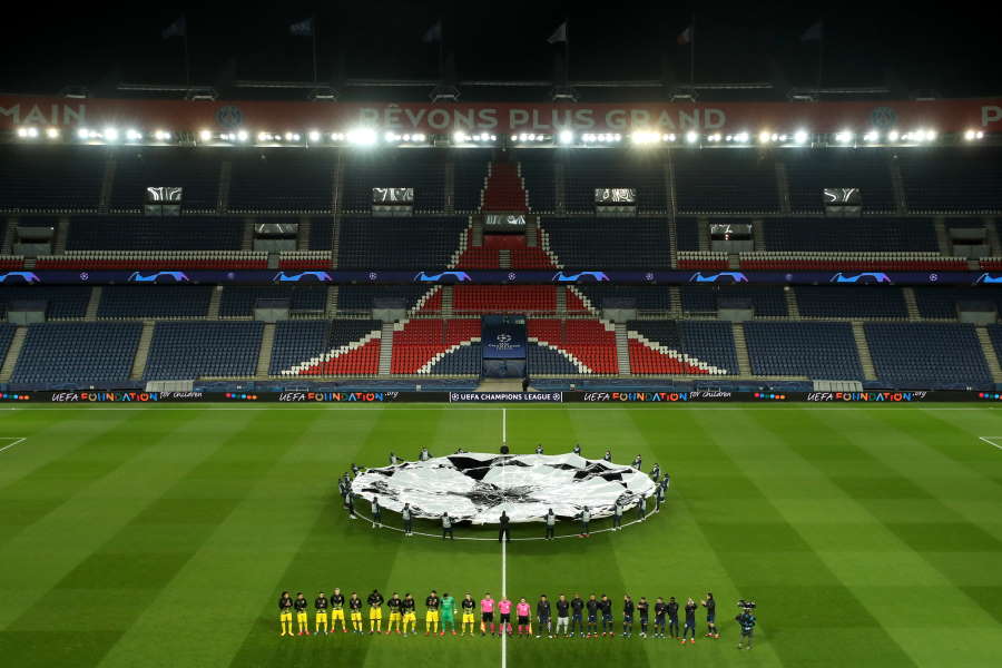 中断前にCLを無観客で戦ったPSG【写真：Getty Images】