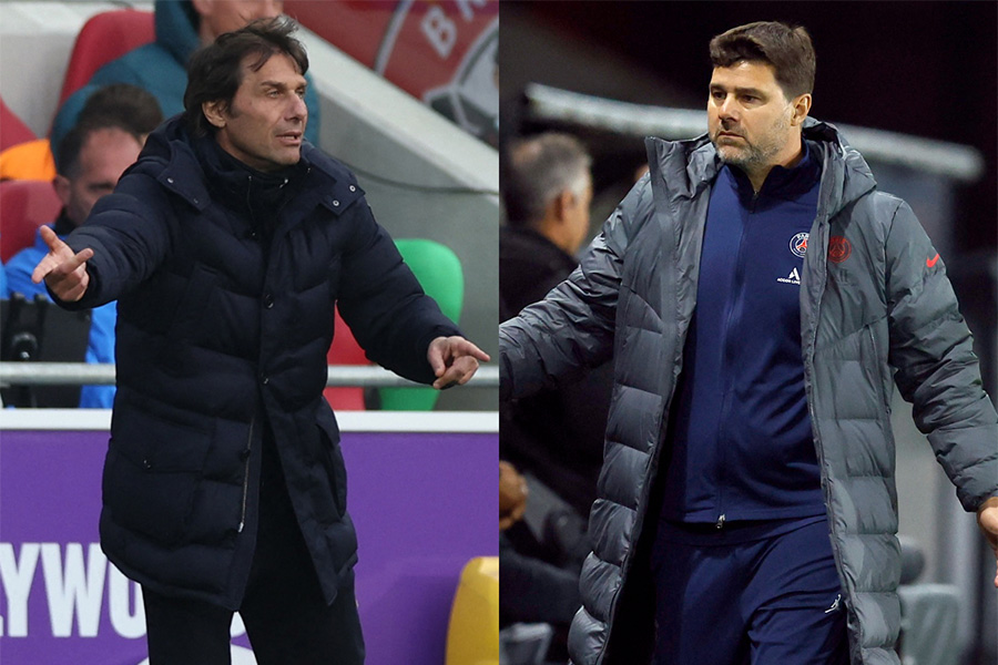 トッテナムのコンテ監督とPSGのポチェッティーノ監督【写真：ロイター】