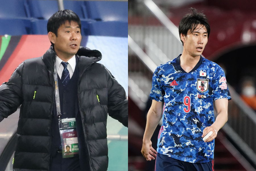 日本代表の森保監督とMF鎌田大地【写真:高橋 学 & Getty Images】