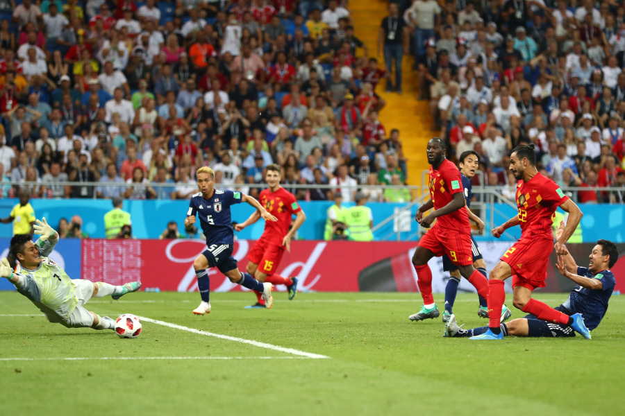 ロシアW杯の日本×ベルギー戦で生まれた「ドラマチック」弾の瞬間【写真：Getty Images】