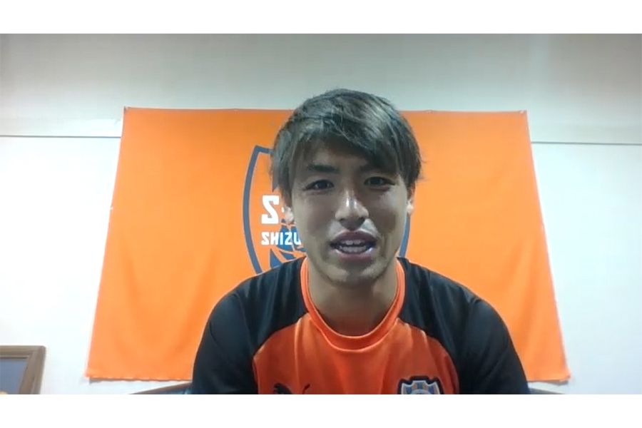 オンライン取材を通じてリーグ再開後への意気込みを語った【画像はインタビュー時のスクリーンショットです】