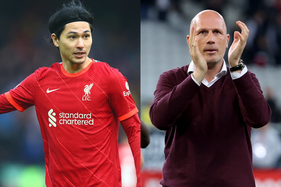 MF南野拓実とモナコのフィリップ・クレメント監督【写真：Getty Images】