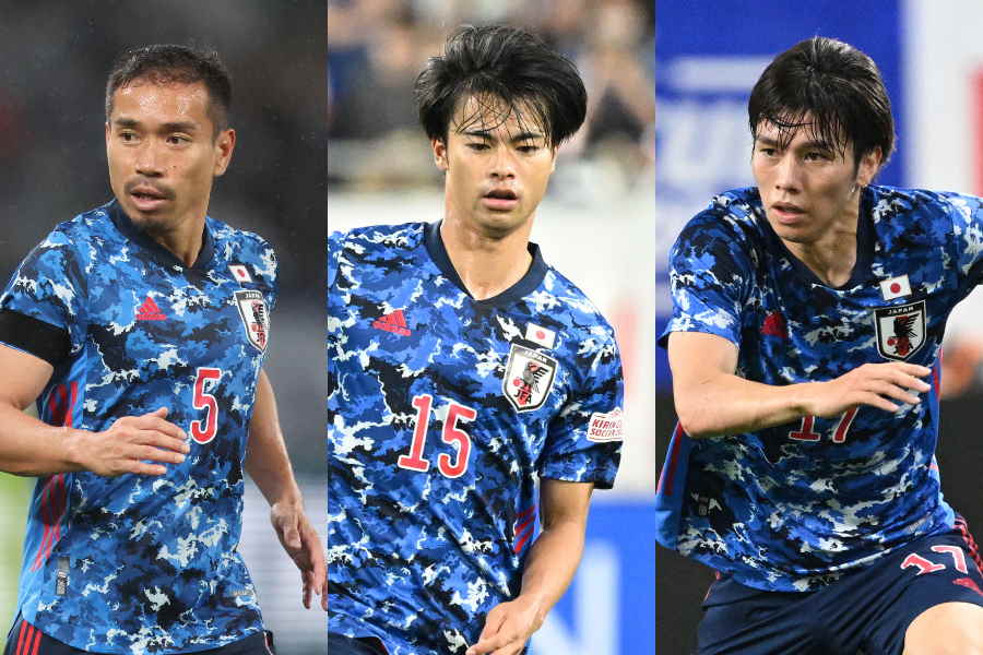 長友佑都、三笘薫、田中碧【写真：高橋 学 ＆ 徳原隆元】