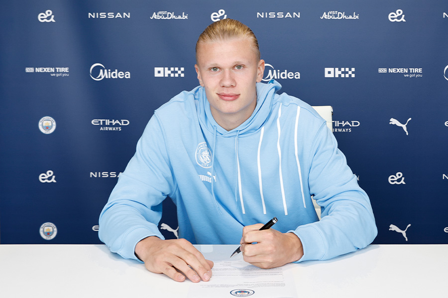 シティ加入が決定したFWハーランド【写真:Getty Images】