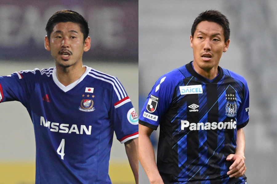 横浜FMでプレーした元日本代表DF栗原勇蔵氏とG大阪の日本代表DF昌子源【写真:Getty Images】