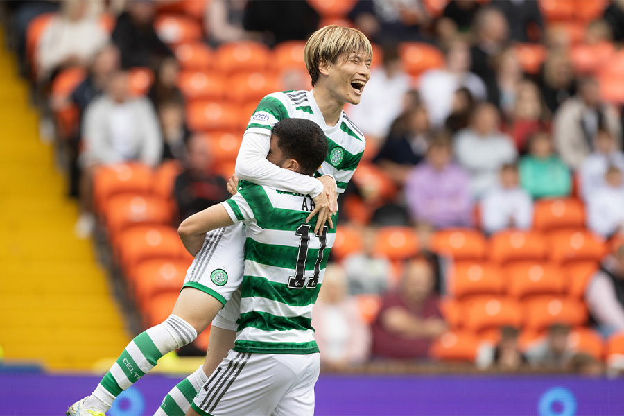 ダンディー・ユナイテッド戦で3ゴールを決めたFW古橋享梧【写真：Getty Images】