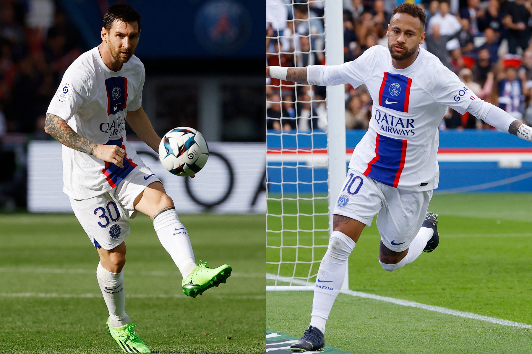 スタッド・ブレスト戦で活躍したリオネル・メッシとネイマール【写真：ロイター】