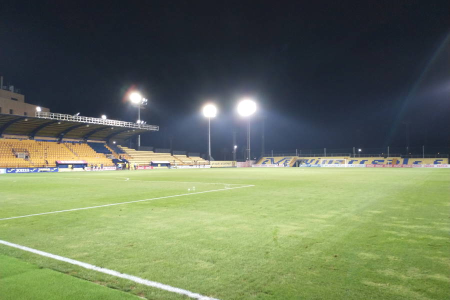 レバンテ戦が行われたビジャレアル練習場内のスタジアム【写真：高橋智行】