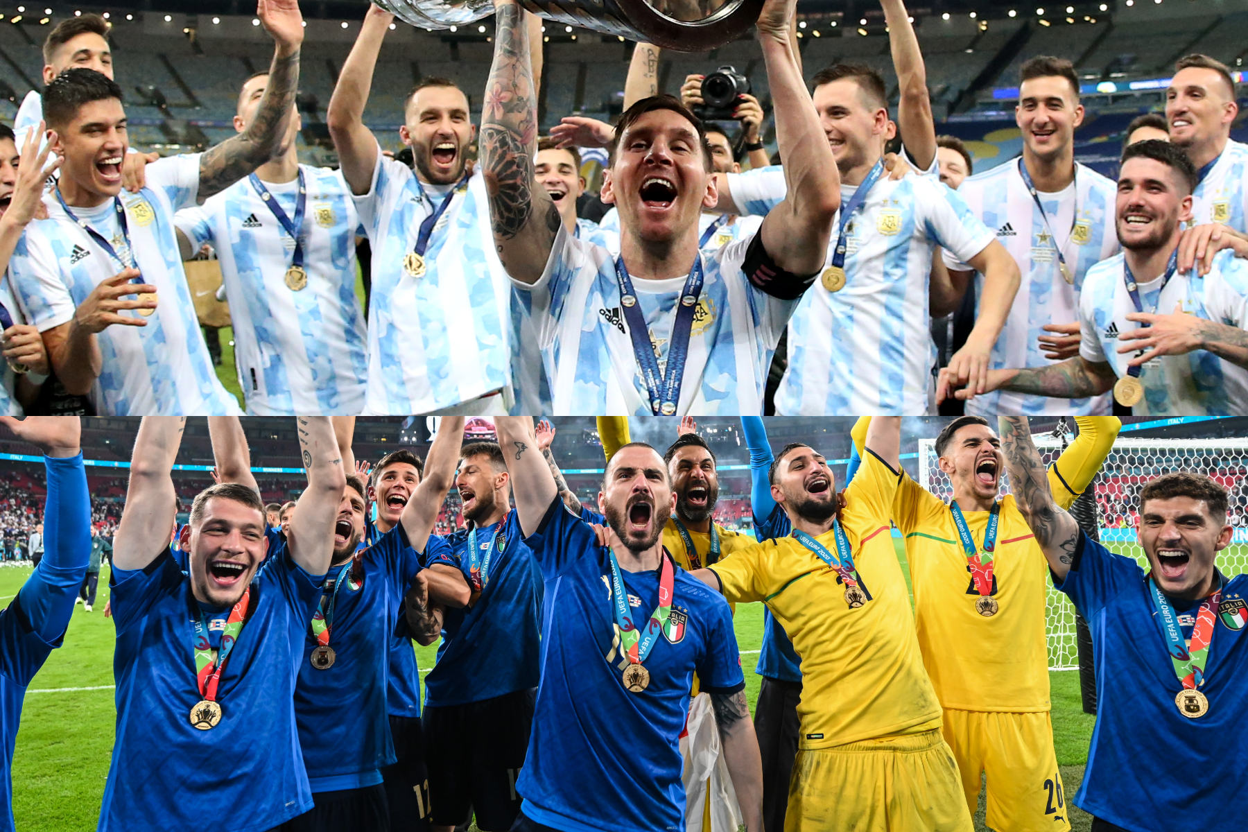 コパ・アメリカ優勝をしたアルゼンチン代表とEURO優勝のイタリア代表【写真：Getty Images】