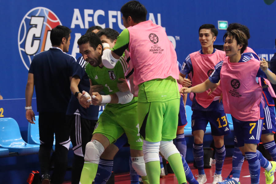 代表初ゴールとなる決勝点を挙げたGKピレス・イゴール【写真：Futsal X / 河合 拓】