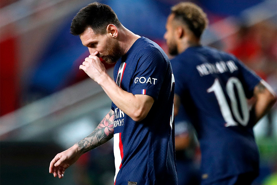 ベンフィカ戦で先制ゴールを決めたリオネル・メッシ【写真：ロイター】