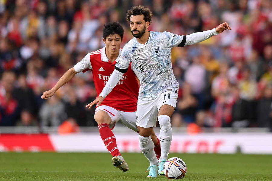 モハメド・サラーとマッチアップを繰り広げた冨安健洋【写真:Getty Images】