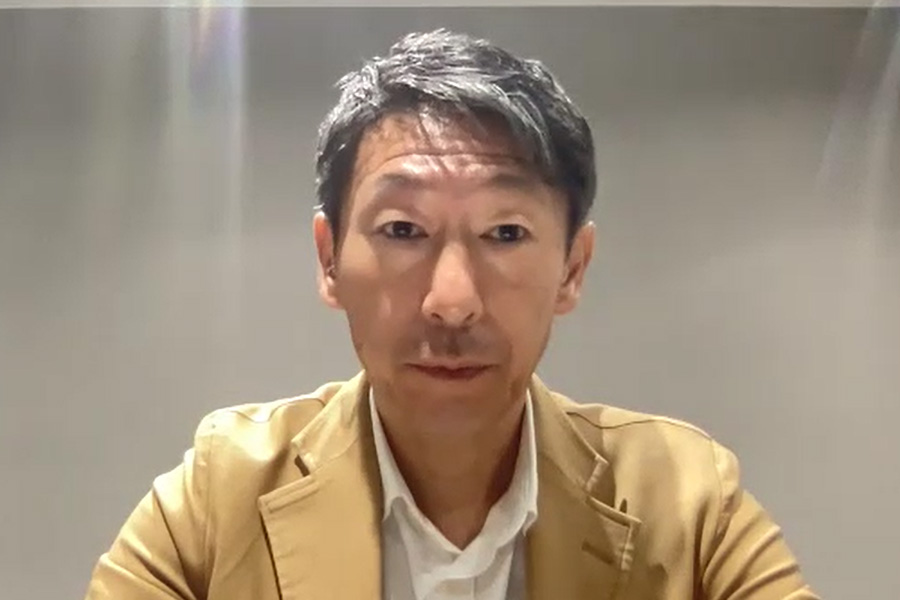 日本代表の上野優作コーチがオンライン対応【画像はスクリーンショットです】