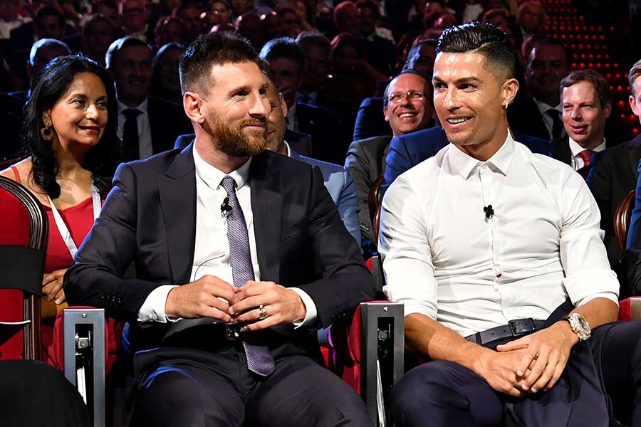 リオネル・メッシ(左)とクリスティアーノ・ロナウド【写真:Getty Images】