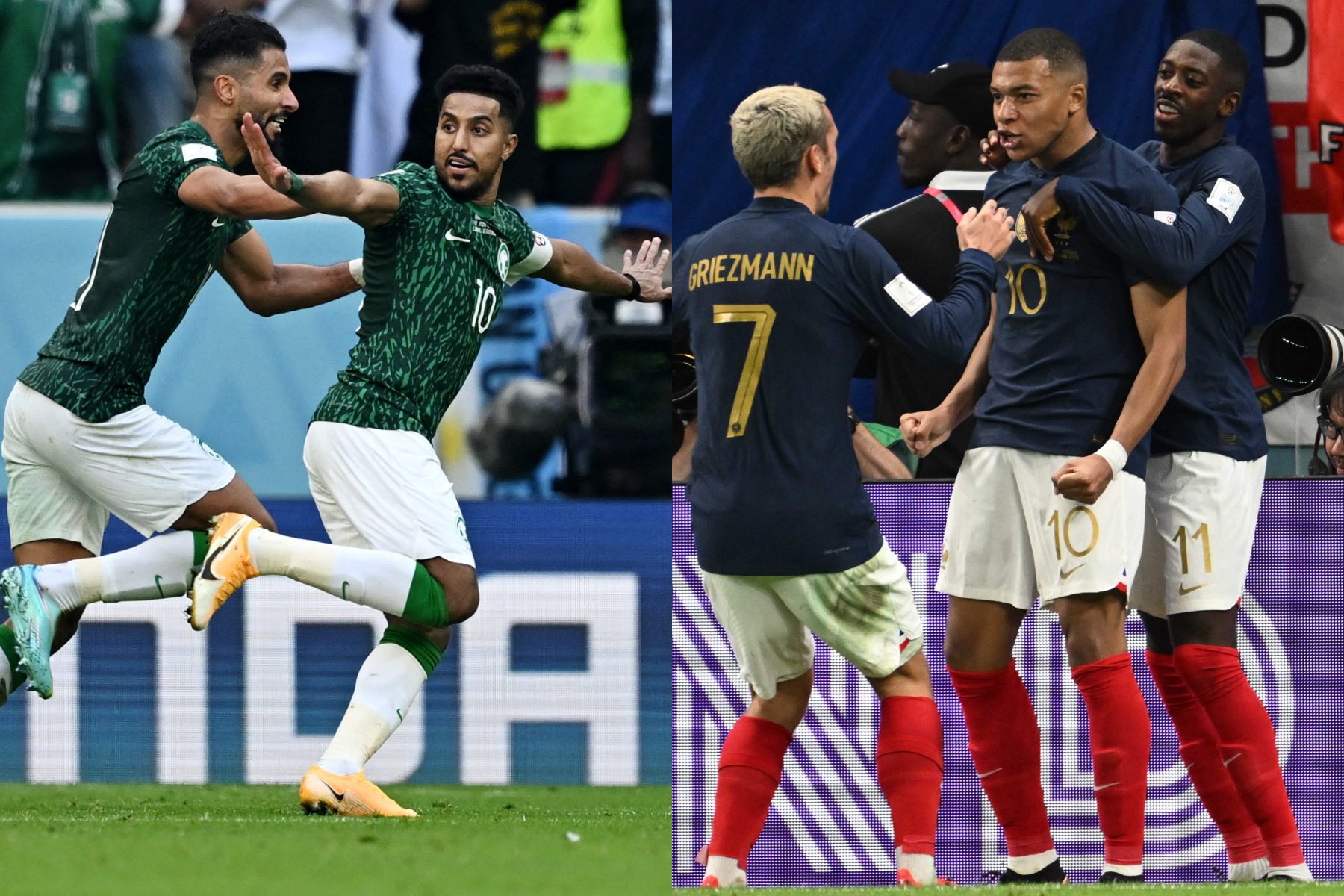 サウジアラビアが大金星、フランスは逆転勝利で好発進【写真：ロイター & 徳原隆元（ FOOTBALL ZONE特派）】