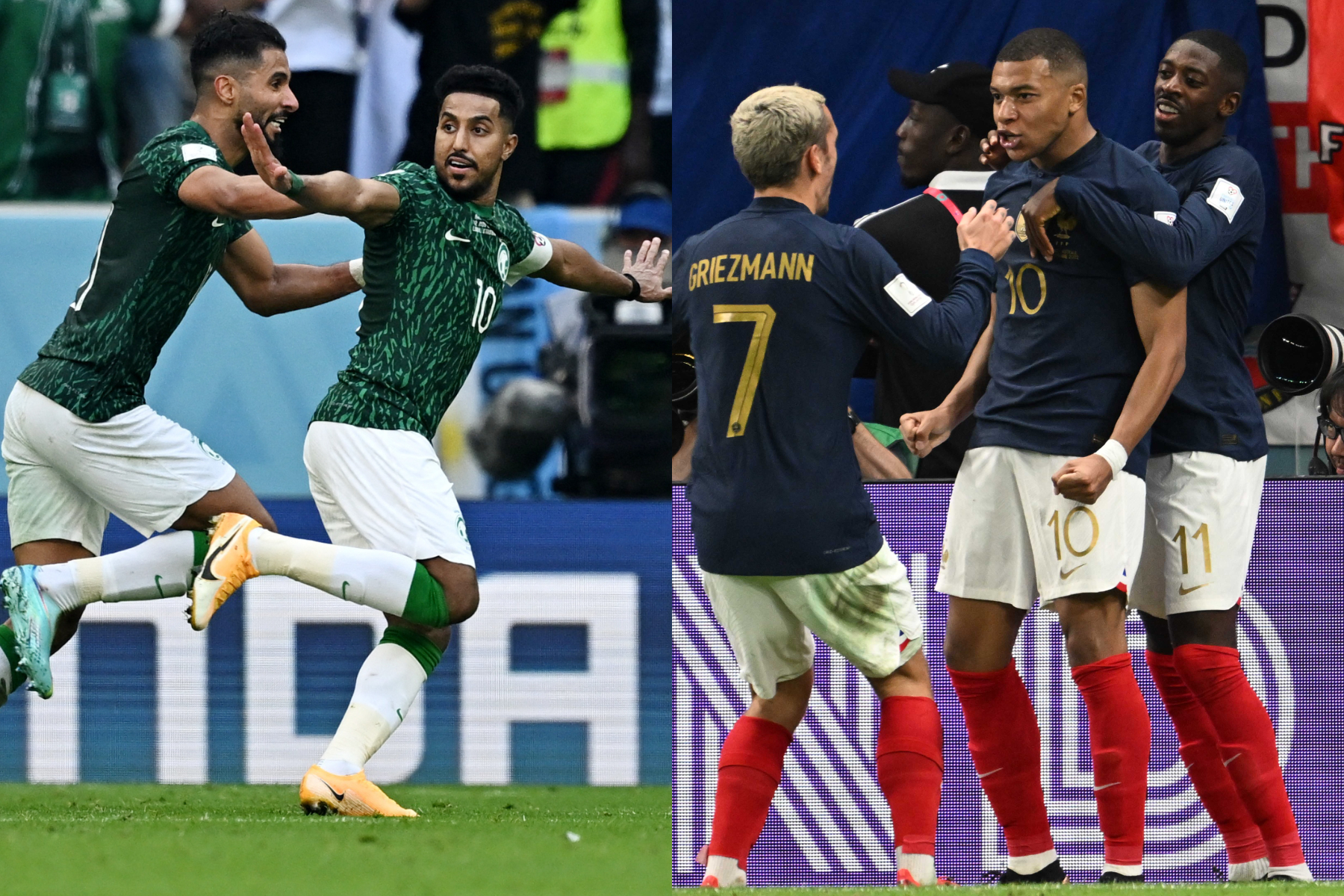 サウジアラビアが大金星、フランスは逆転勝利で好発進【写真:ロイター & 徳原隆元( FOOTBALL ZONE特派)】