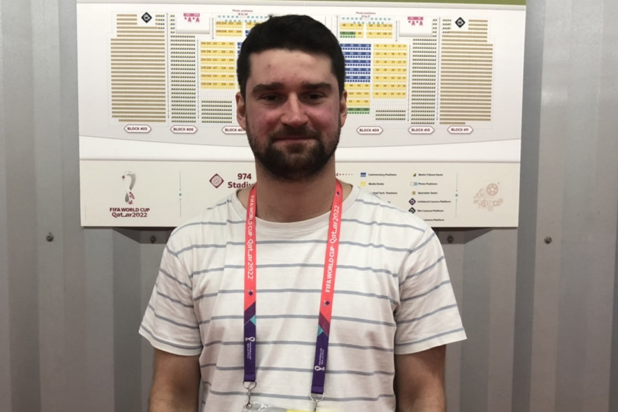 ドイツメディア「T-Online」のノア・プラシュコ記者【写真：FOOTBALL ZONE編集部】