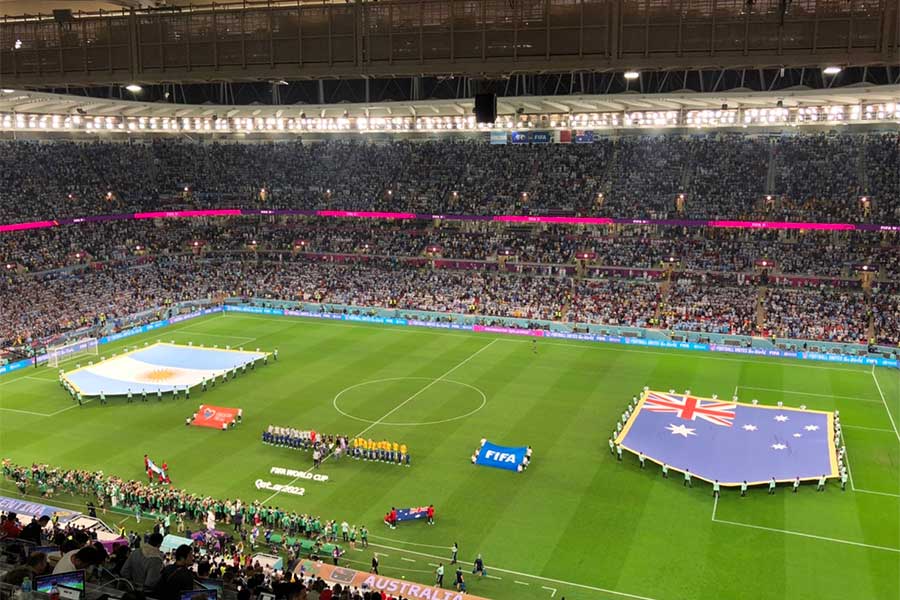 スタジアムではアルゼンチンのファンから大歓声が【写真：FOOTBALL ZONE編集部】
