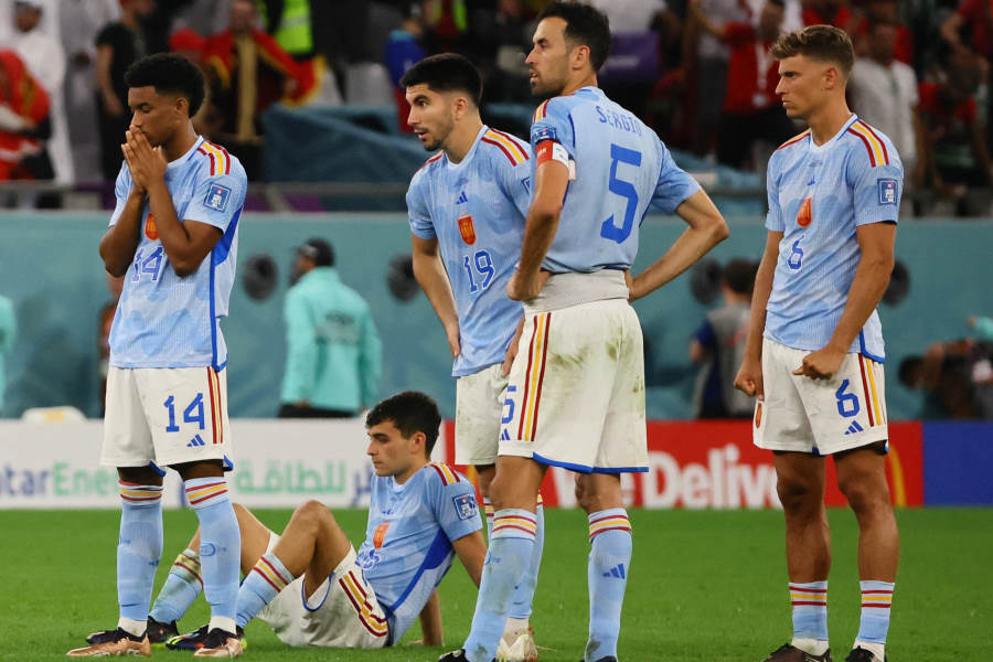 16強でモロッコ代表にPK戦スコア0-3で敗れたスペイン【写真：ロイター】